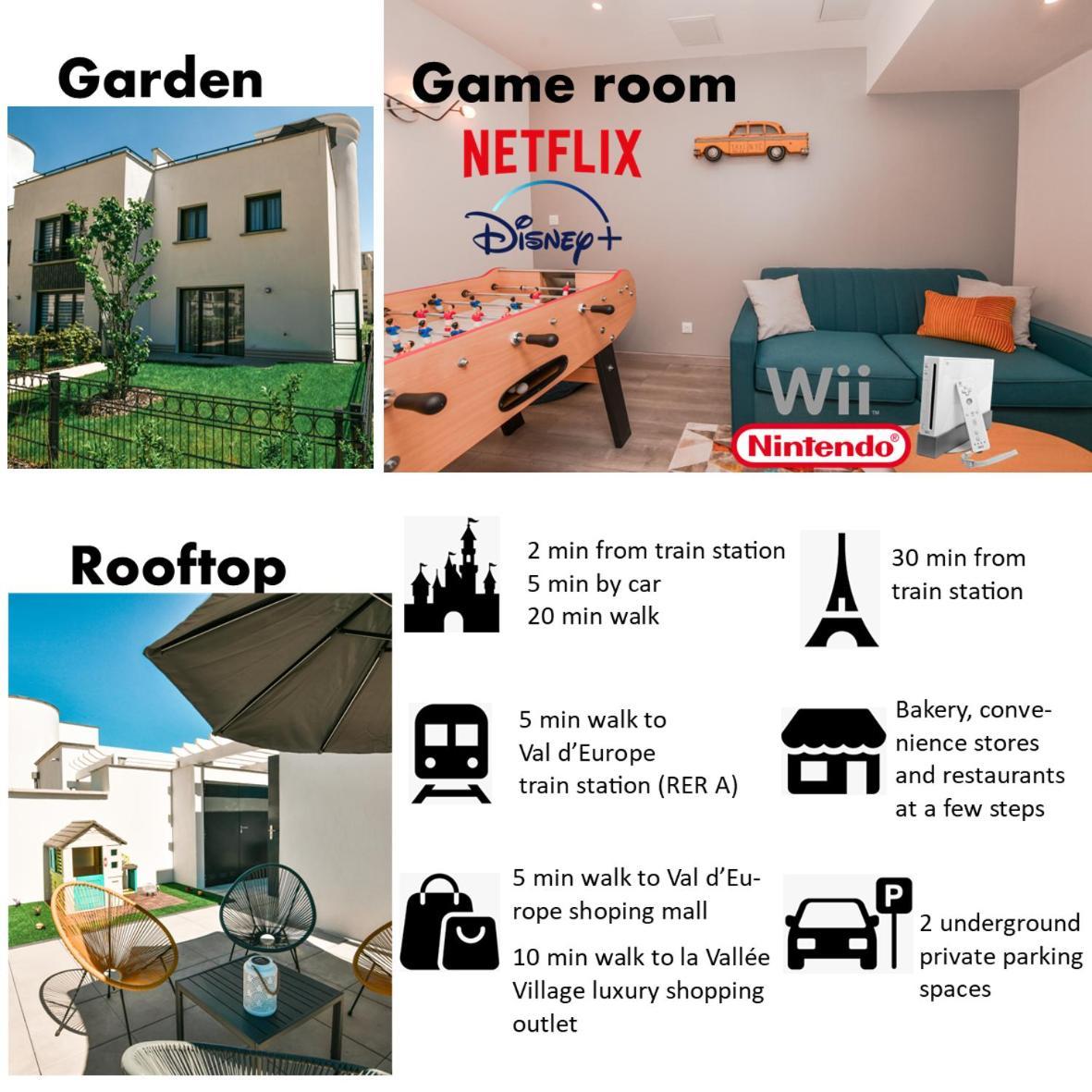Perfect For Disney, Game Room, Rooftop, Parking Chessy  Eksteriør billede